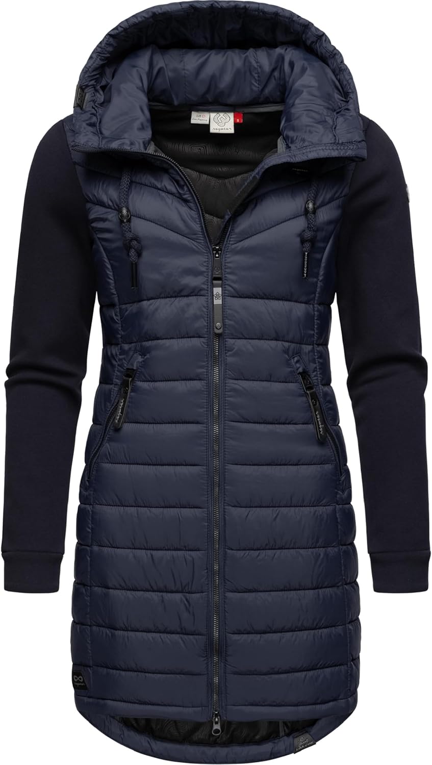Ragwear Damen Übergangsjacke leichte Jacke lang mit Kapuze Lucinda Long II Intl XS-6XL 3XL Navy24, 3