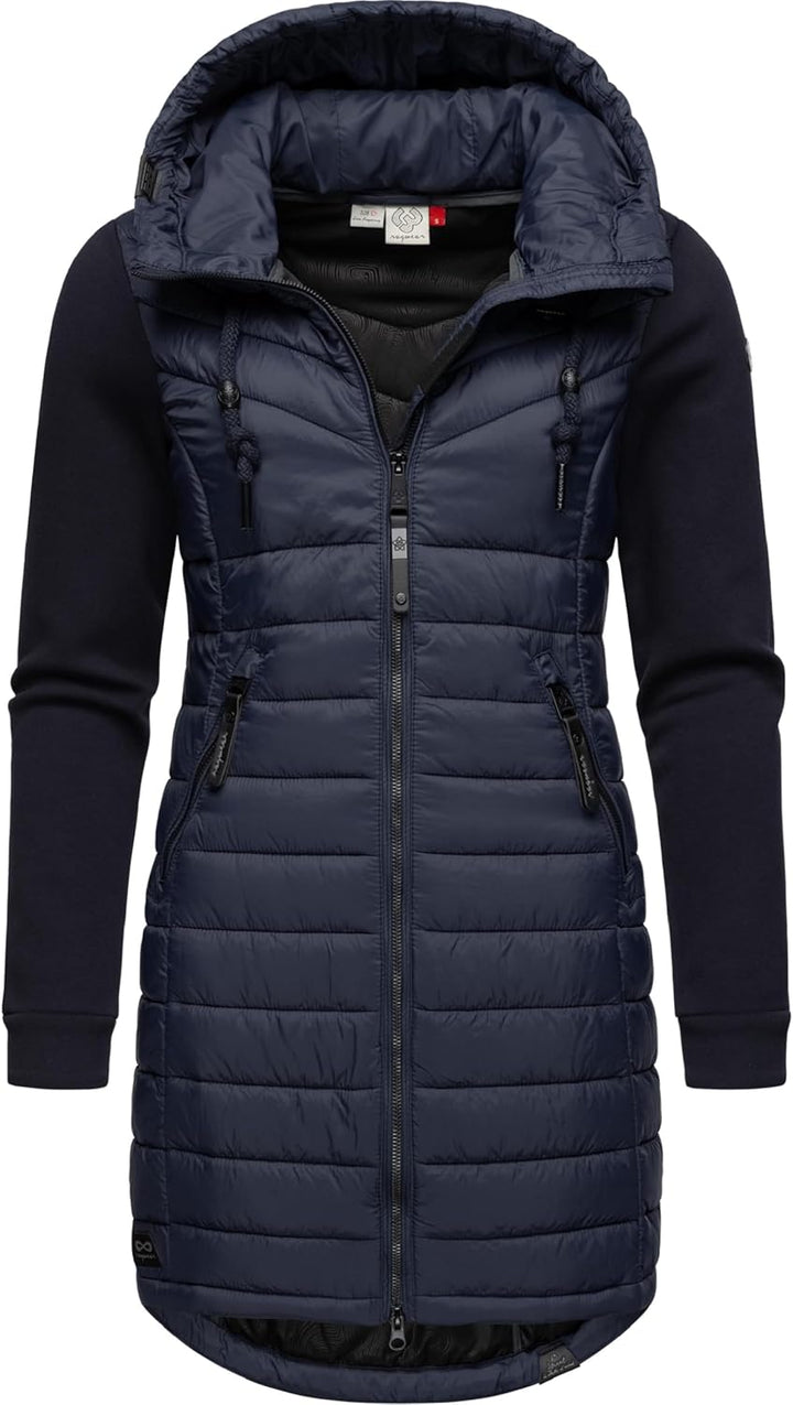 Ragwear Damen Übergangsjacke leichte Jacke lang mit Kapuze Lucinda Long II Intl XS-6XL 3XL Navy24, 3