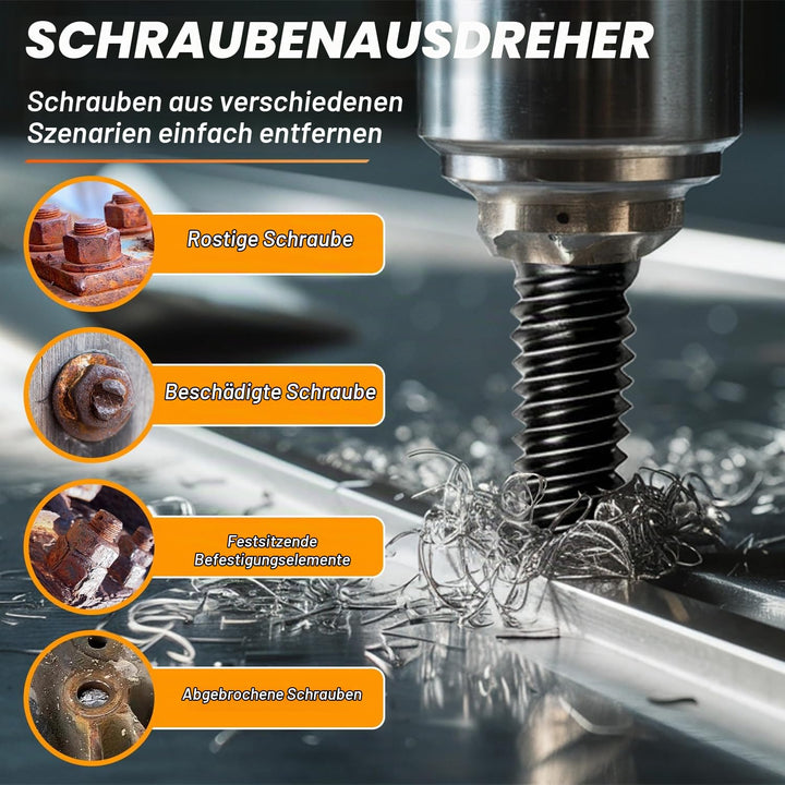 11 Stück Schraubenausdreher Set mit Hss Bohrer Set,Schraubenlöser Linksausdreher Set,Justierbares We