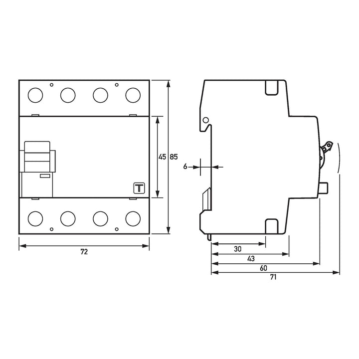 FI-Schalter 4pol.63A0,03ATypB SK Nrechts DOEPKE DFS4 063-4/0,03-B SK