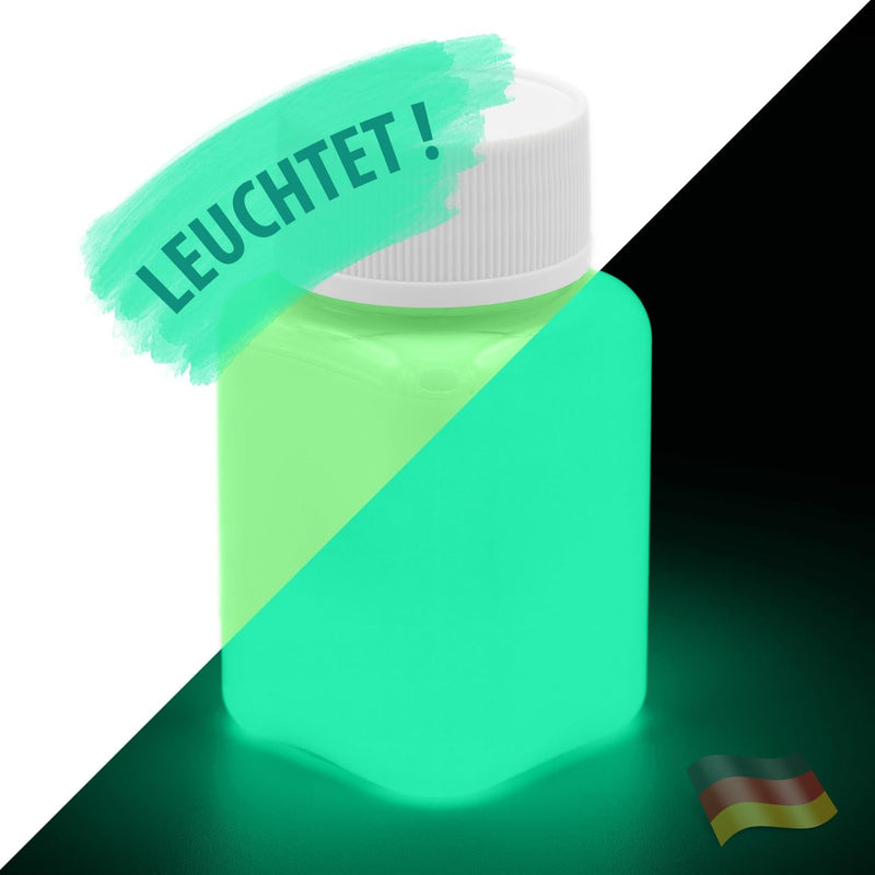 LUMENTICS Premium Leuchtfarbe Grün 100g - Im Dunkeln leuchtende Farbe, Helle Nachleuchtfarbe, Selbst