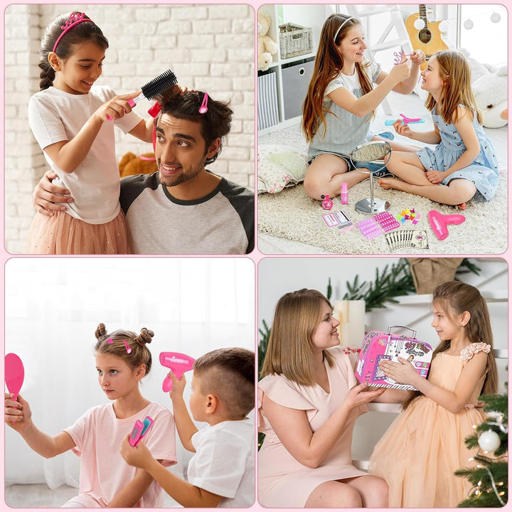 Friseurset Spielzeug Kinder,Gifts2U Friseur Set Schönheitssalon Set mit Spielzeug Haartrockner Haarg