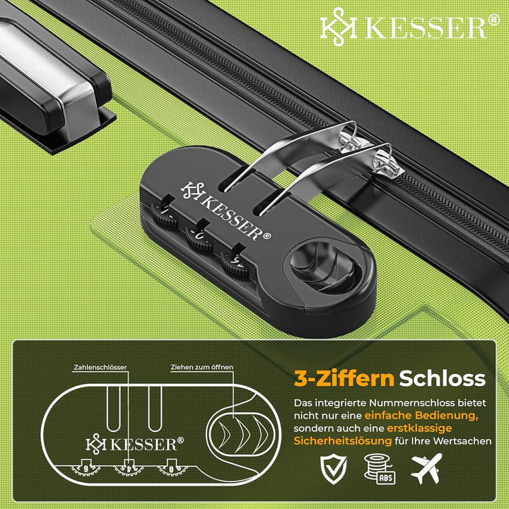KESSER® Handgepäck Reisekoffer 55L Hartschalen-Koffer Inkl. Kofferwaage + Gepäckanhänger | Trolley G