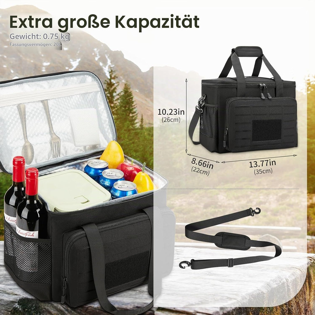 HSHRISH Taktische Kühltasche 20L/30L, Kühlbox faltbar Lunchtasche Herren - wasserdichte und auslaufs