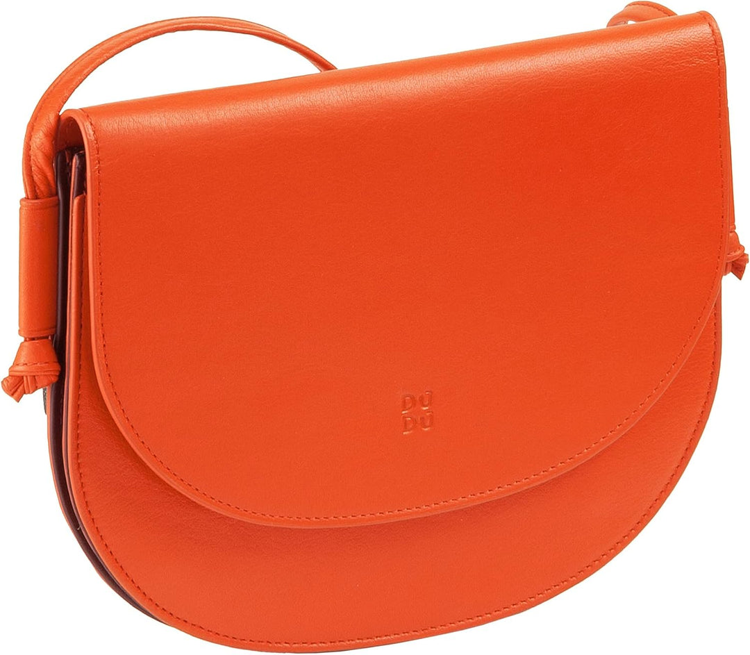 DuDu Damen Umhängetasche aus Leder, kompaktes schlankes Design Handtasche mit Knopfverschluss, verst