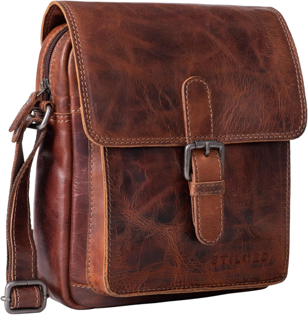 STILORD 'Martinez' Kleine Umhängetasche Herren Leder Vintage Messenger Bag klein für 9,7 Zoll iPad T