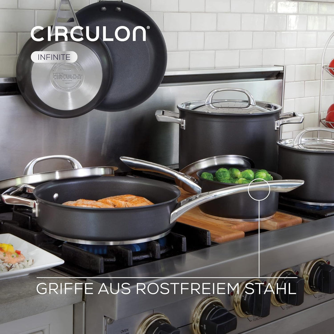 Circulon Infinite topfset induktion 4 teilig - Antihaft-Töpfe und kochtopf set mit Edelstahldeckeln