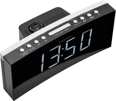 PEDEA Digital Radio-Wecker | Projektionsuhr mit LED-Anzeige und lauter Dual-Alarm Clock für Tiefschl