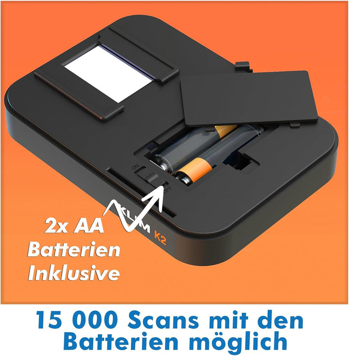 KLIM K2 Mobile Film Scanner 35mm + NEU 2024 + Positiv- & Negativ- Dia Scanner + Fotoscanner zum digi