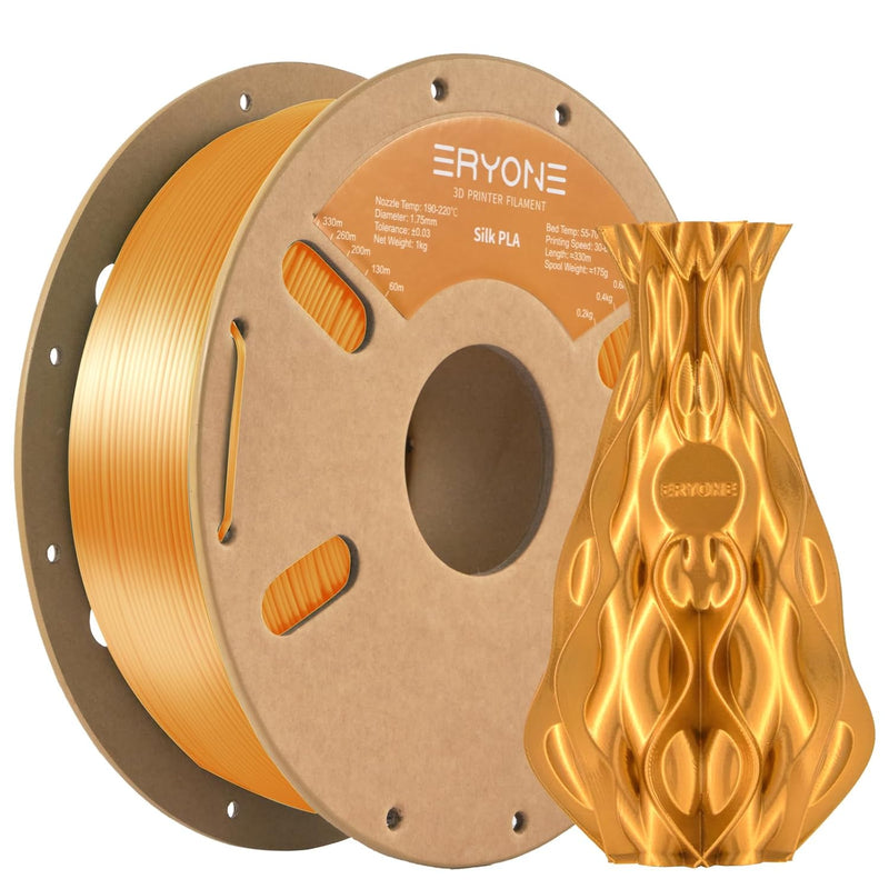 ERYONE Silk PLA Filament 1.75 mm, 3D-Drucker Filament PLA, 0,03 mm, 1 kg/Spule, Seide Golden Silk PL