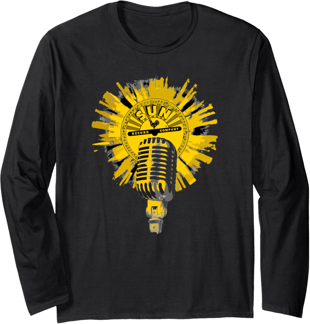 Sun Records Gelber Mikrofonspritzer Langarmshirt