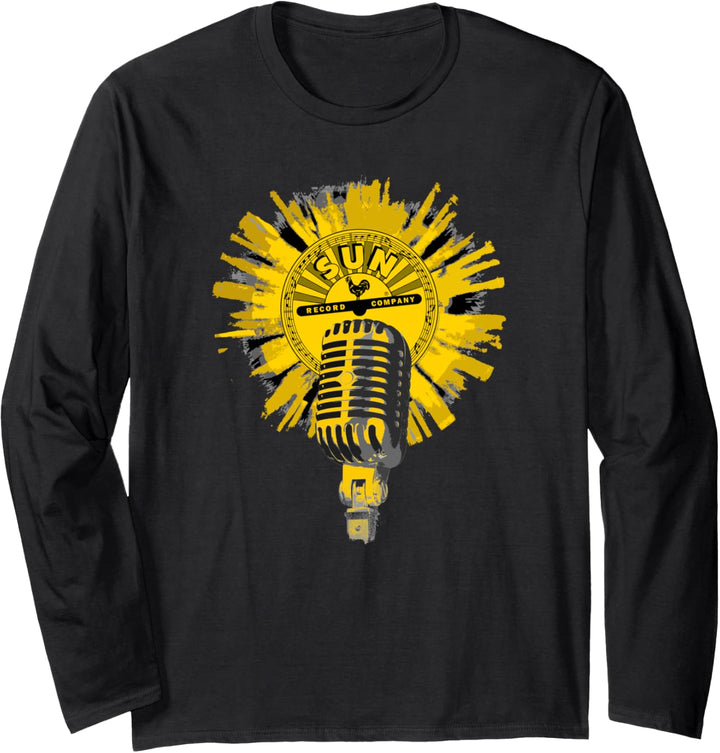 Sun Records Gelber Mikrofonspritzer Langarmshirt