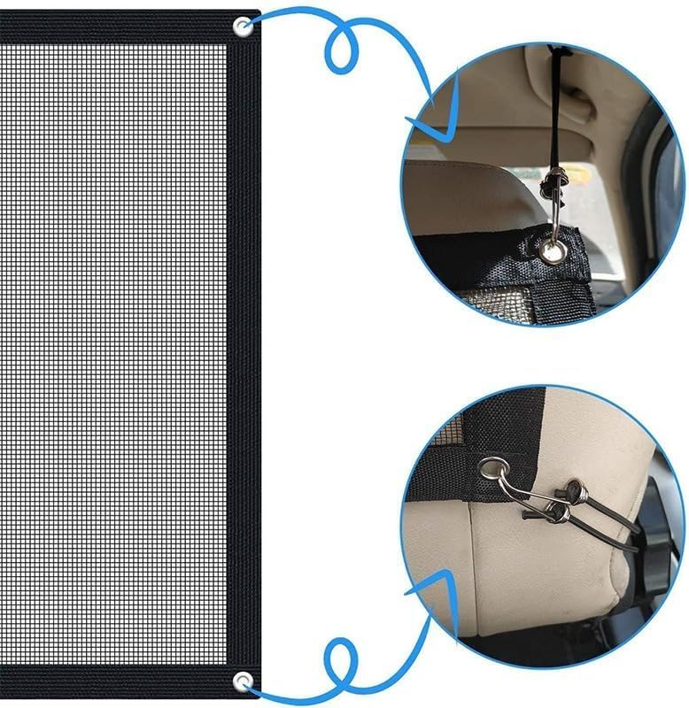 Hunde Auto Barriere,Fahrzeug Haustierbarriere Rücksitz Mesh Dog Car Divider Net mit Seil einstellen