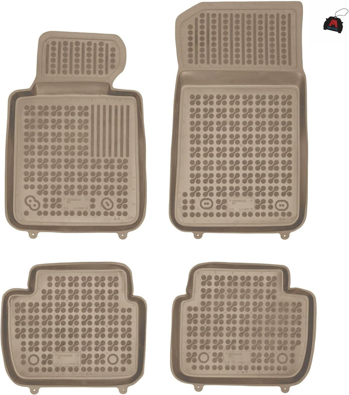 M MOTOS Beige Gummimatten Auto Fussmatte passt für BMW 3er (E91) 2005-2013 Verbessern Sie Ihren Reis