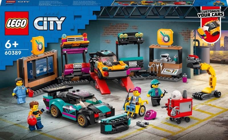 LEGO 60389 City Autowerkstatt, Mechaniker-Spielzeug-Werkstatt mit individuell gestaltbaren Spielzeug