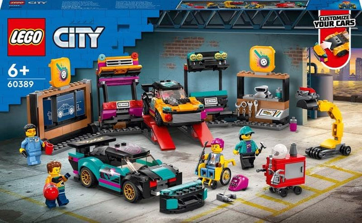 LEGO 60389 City Autowerkstatt, Mechaniker-Spielzeug-Werkstatt mit individuell gestaltbaren Spielzeug