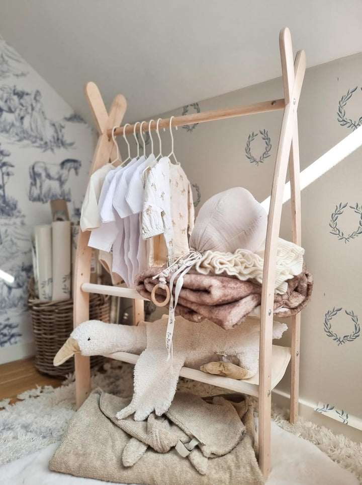 MAMOI® Kleiderstange Baby Kinderzimmer | Kinderkleiderstange 106x95x32cm / 53x95x32cm | Kinder Kleid