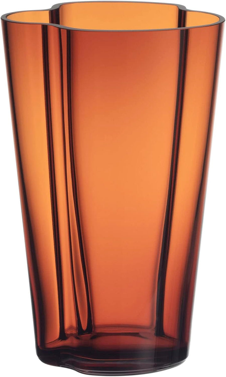 Iittala Aalto Vase Glas Kupferfarben, Masse: 14cm x 11,2cm x 22cm, 1062549 22cm Kupfer, 22cm Kupfer
