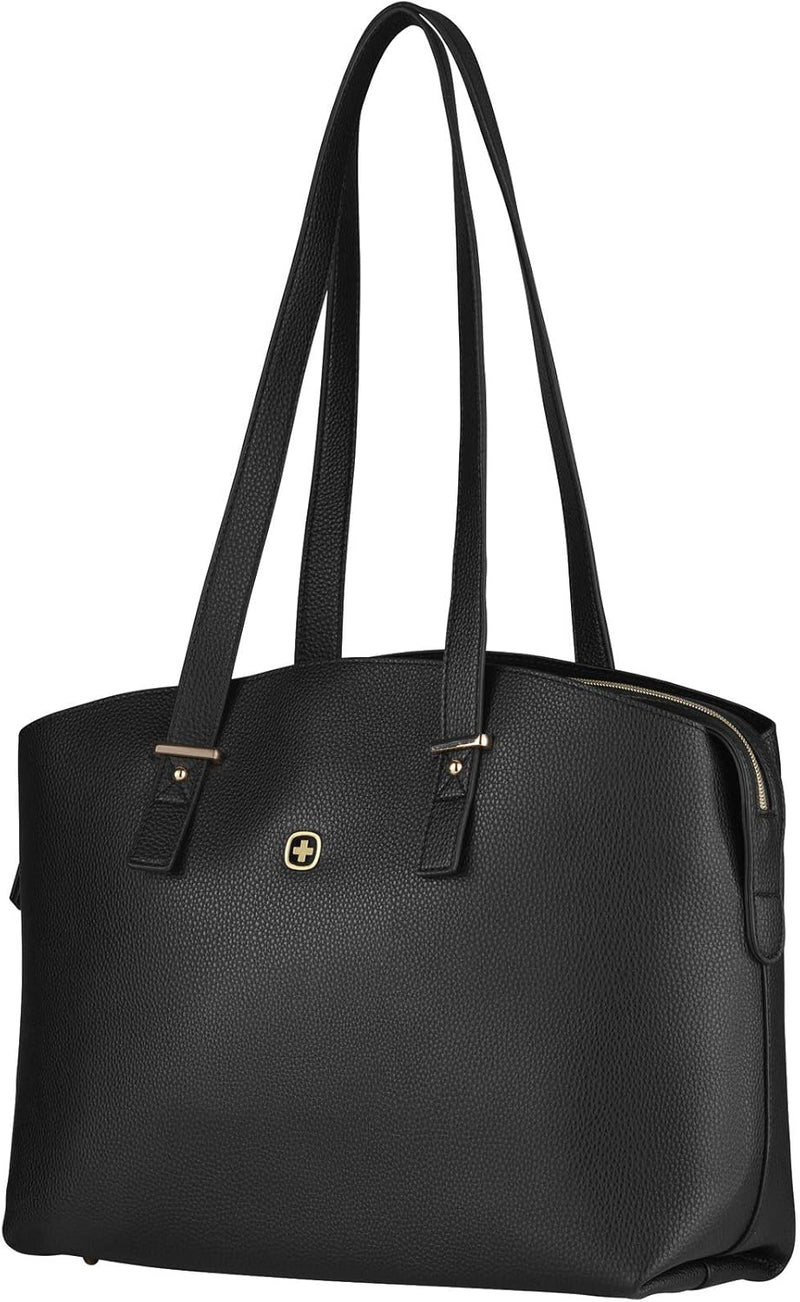 Wenger 606494 ROSAELLI 14" Laptop Tote, Zippered Padded Compartment with Metal Stud Feet in Black (1