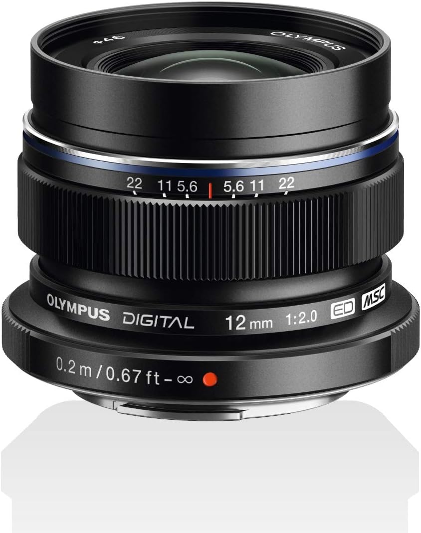 Olympus M.Zuiko Digital ED 12mm F2.0 Objektiv, lichtstarke Festbrennweite, geeignet für alle MFT-Kam