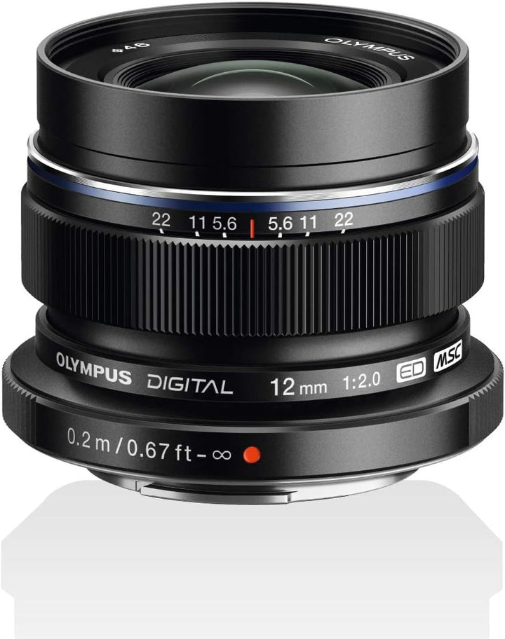 Olympus M.Zuiko Digital ED 12mm F2.0 Objektiv, lichtstarke Festbrennweite, geeignet für alle MFT-Kam