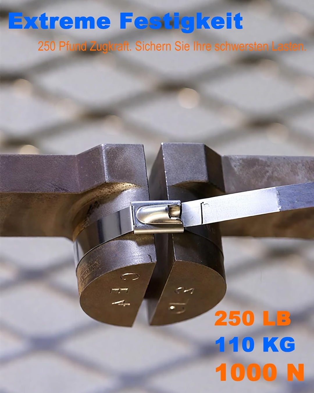 Edelstahl Kabelbinder 100 Stück, 700mm*4,6mm (V2A), Metall Kabelbinder Stark, Hitzeschutzband Befest