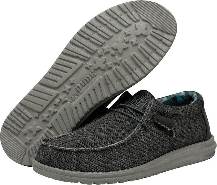 Hey Dude Herren Wally Sox Moc Toe Shoes 37 EU Charcoal, 37 EU Charcoal