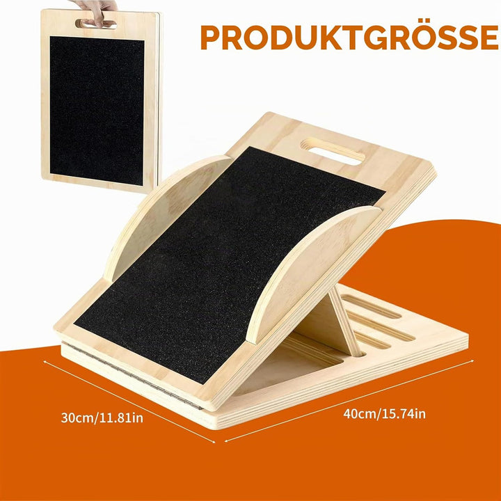2-In-1 Schrägbrett &amp; Balance Board, Slant Board 4 Angles Einstellbar, Schrägbrett aus Holz Gleichgew