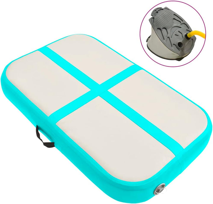 Aufblasbare Gymnastikmatte mit Pumpe 60x100x15 cm PVC Grün