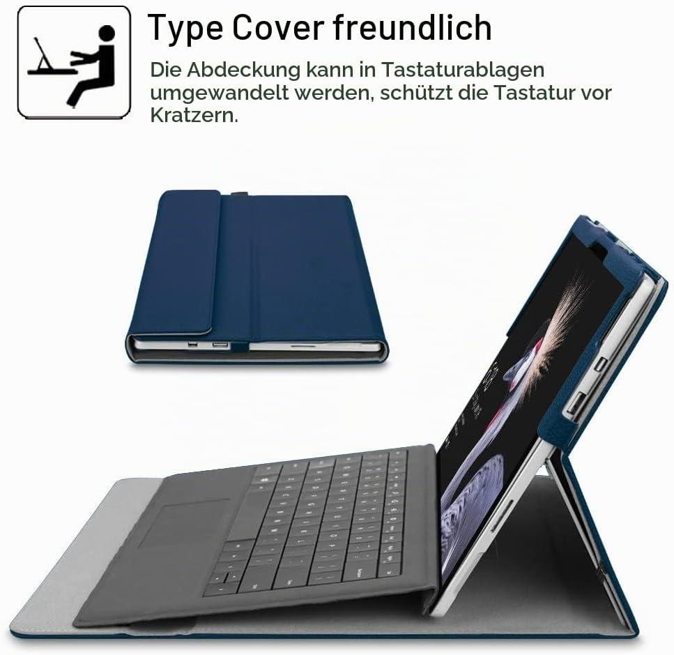 FINTIE Hülle für Microsoft Surface Pro 7+/ 7/6/ 5/4/ 3 Tablet 12.3 Zoll - Multi-Sichtwinkel Hochwert