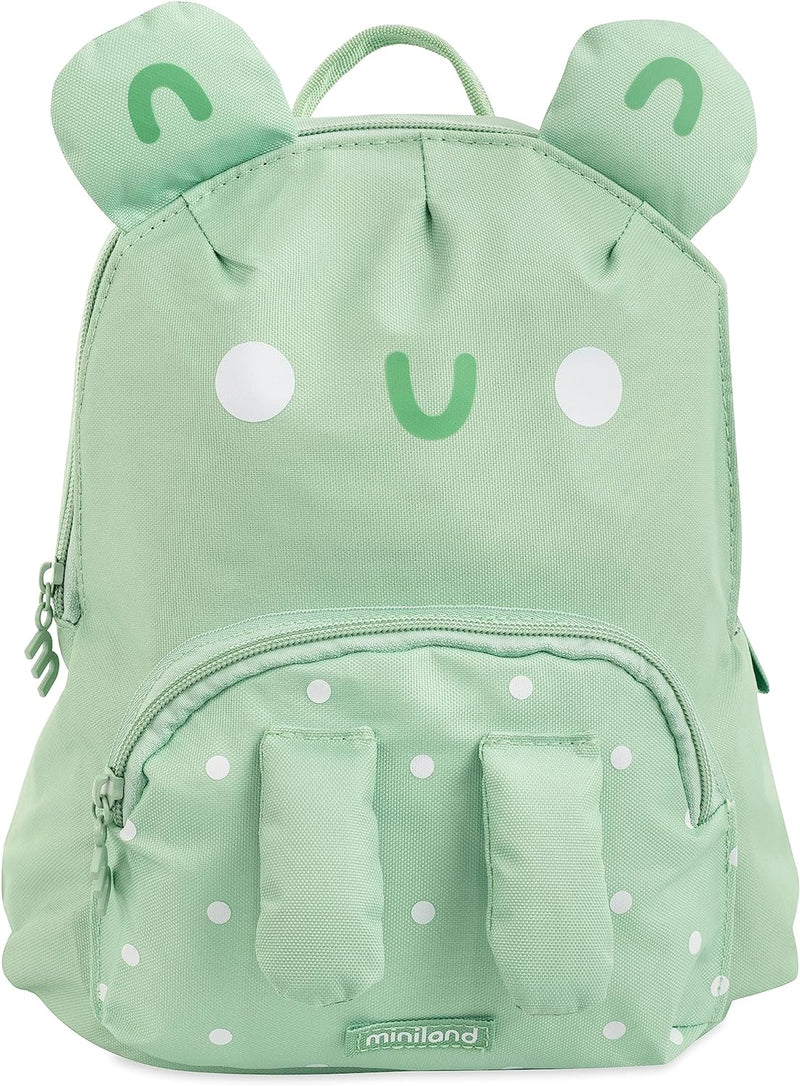 Miniland Ecothermibag Kid Frog. Kinder-Isoliertasche für Kindergarten, Ausflüge und Picknicks, aus r