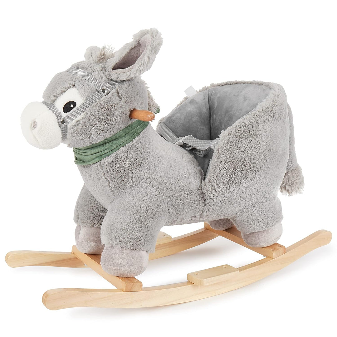 Bieco Plüsch Schaukeltier Esel 73,5x33,5x61cm | Schaukelpferd Baby | Schaukeltier Kinderschaukel Ind