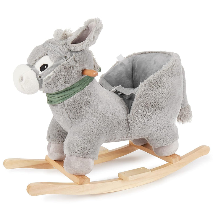 Bieco Plüsch Schaukeltier Esel 73,5x33,5x61cm | Schaukelpferd Baby | Schaukeltier Kinderschaukel Ind