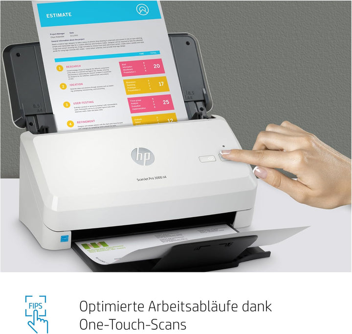 HP ScanJet Pro 3000 s4 (Scanner, Einzelblattzufuhr, 50-Blatt ADF, USB)