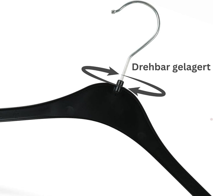 Plastard NA38 Kleiderbügel 50er Set – 38cm, für Teenager &amp; zierliche Erwachsene, drehbarer Haken, 0,
