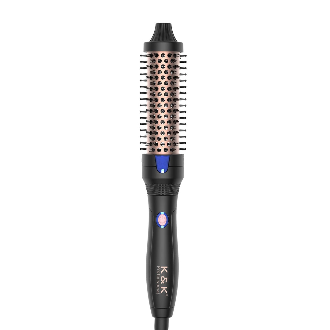 K&K Thermobürste Keratin Thermal Brush Protect Beheiztes Fass Heisse Haarbürste Ionisch Glatt Schein
