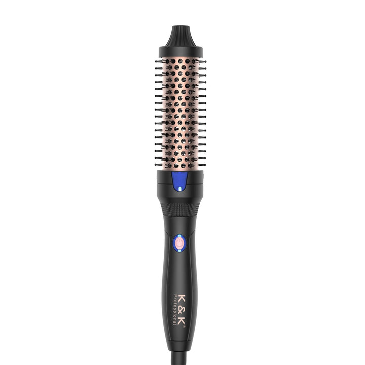 K&K Thermobürste Keratin Thermal Brush Protect Beheiztes Fass Heisse Haarbürste Ionisch Glatt Schein