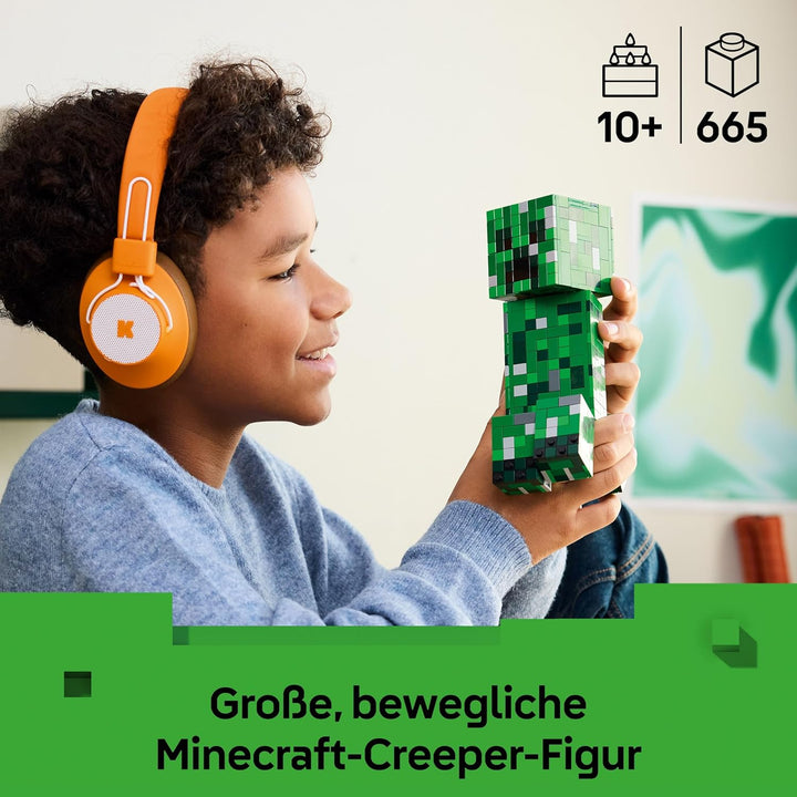 LEGO Minecraft Der Creeper - Gamer Spielzeug -Bewegliche Actionfigur - Interaktives Spielset mit TNT