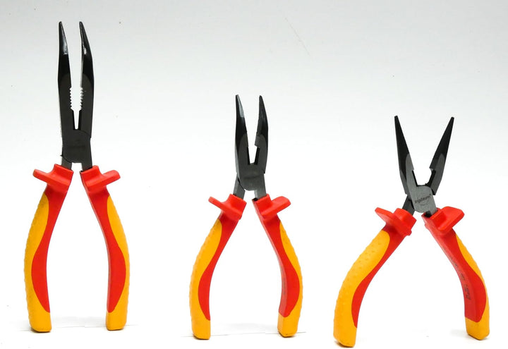 VDE Spitzzangenset, 3 VDE-Spitzzangen, 6"/170mm & 8"/210mm | Gerade und 45° abgewinkelt, Abgewinkelt