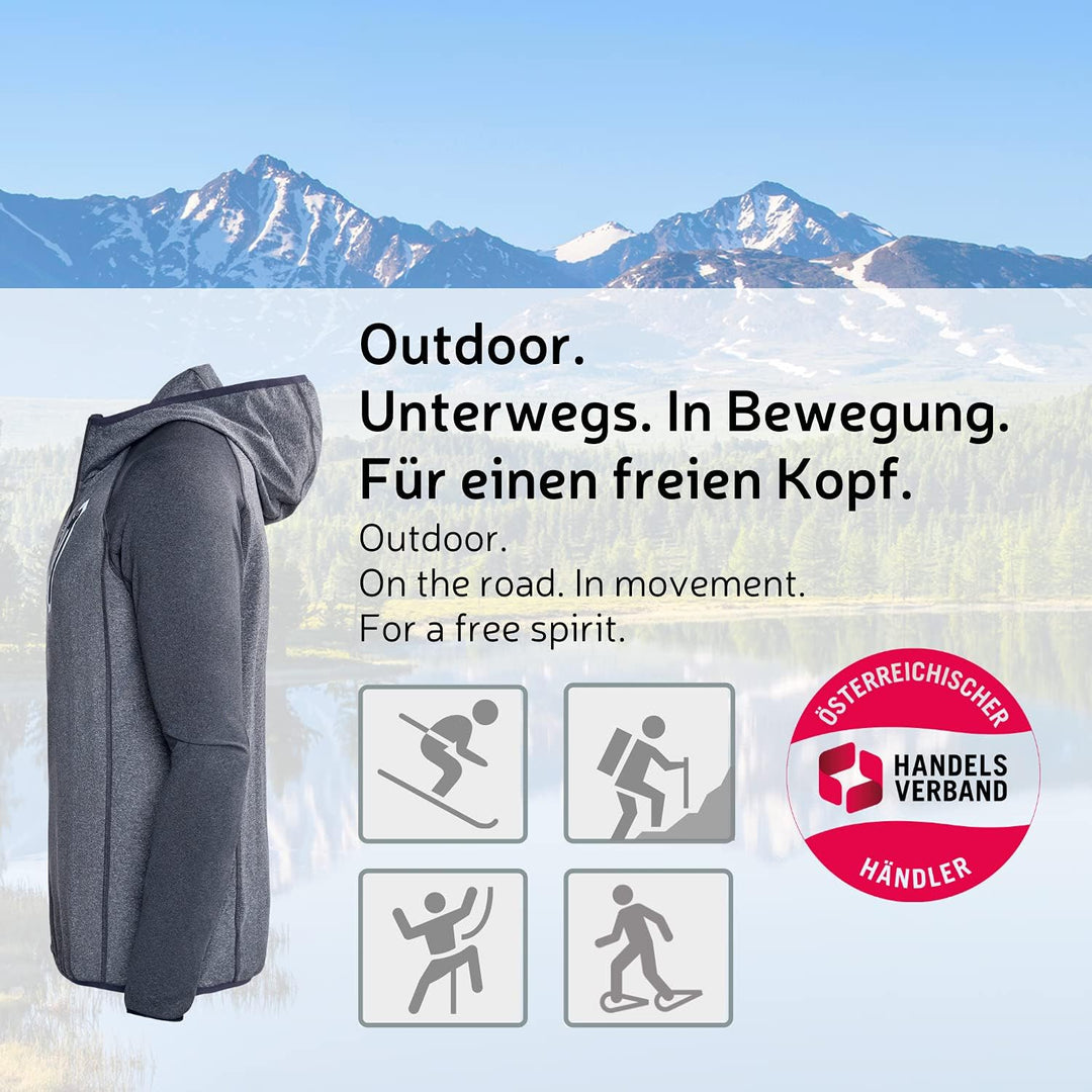 Black Crevice Herren Microfleece Jacke Second Layer Midlayer Kapuze BCR297879 blood red/steel blue M
