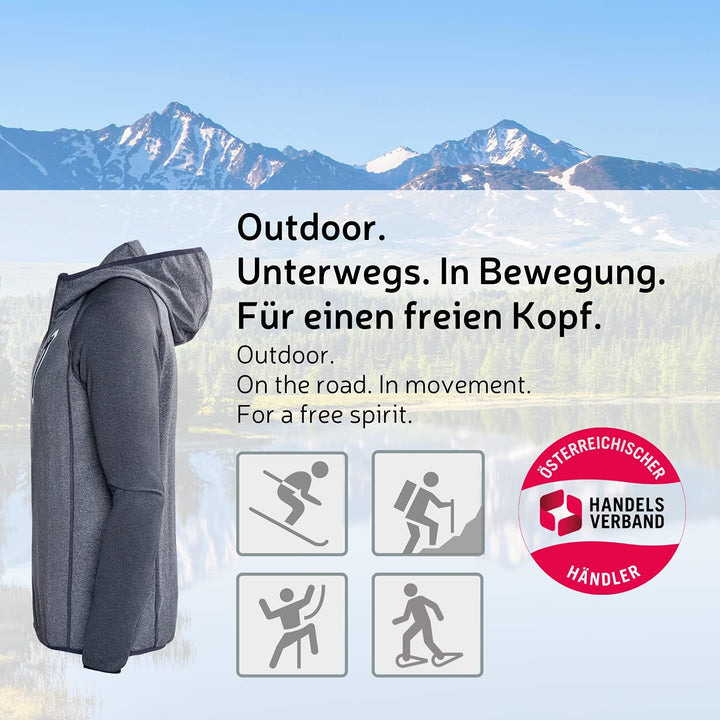 Black Crevice Herren Microfleece Jacke Second Layer Midlayer Kapuze BCR297879 blood red/steel blue M