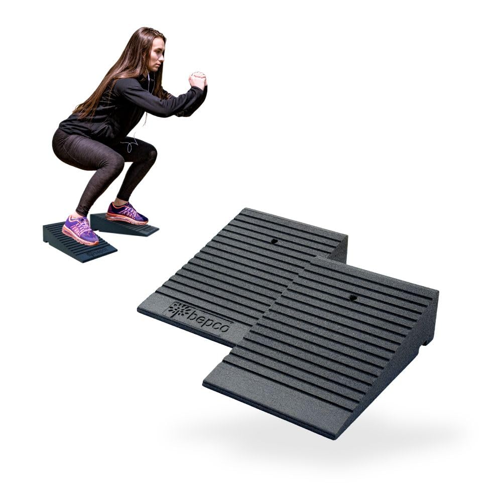 bepco Kneeblock - Squat Wedge, Knieblock, Wadendehner aus recyceltem Gummi - 3 in 1 Mobility Block f