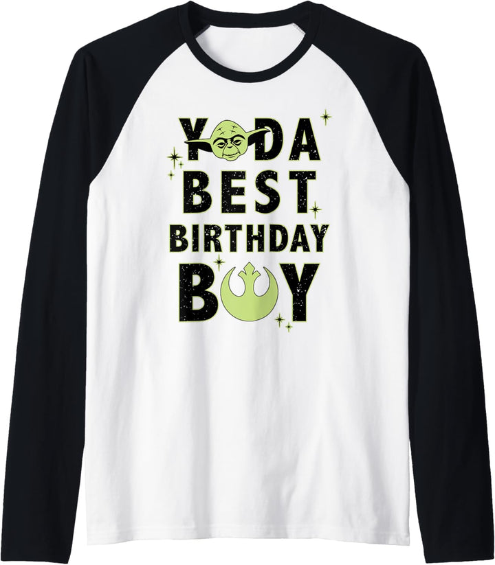 Star Wars Yoda Best Birthday Boy Rebel Logo Raglan
