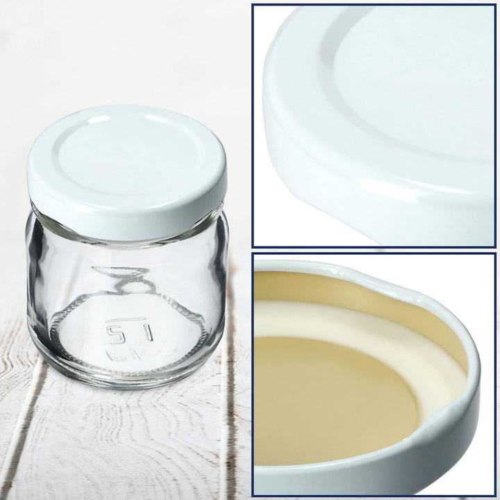 KADAX Schraubdeckel fi43 mm, Twist-Off-Deckel Set aus Metall, passend für 40ml Gläser, Ersatzdeckel