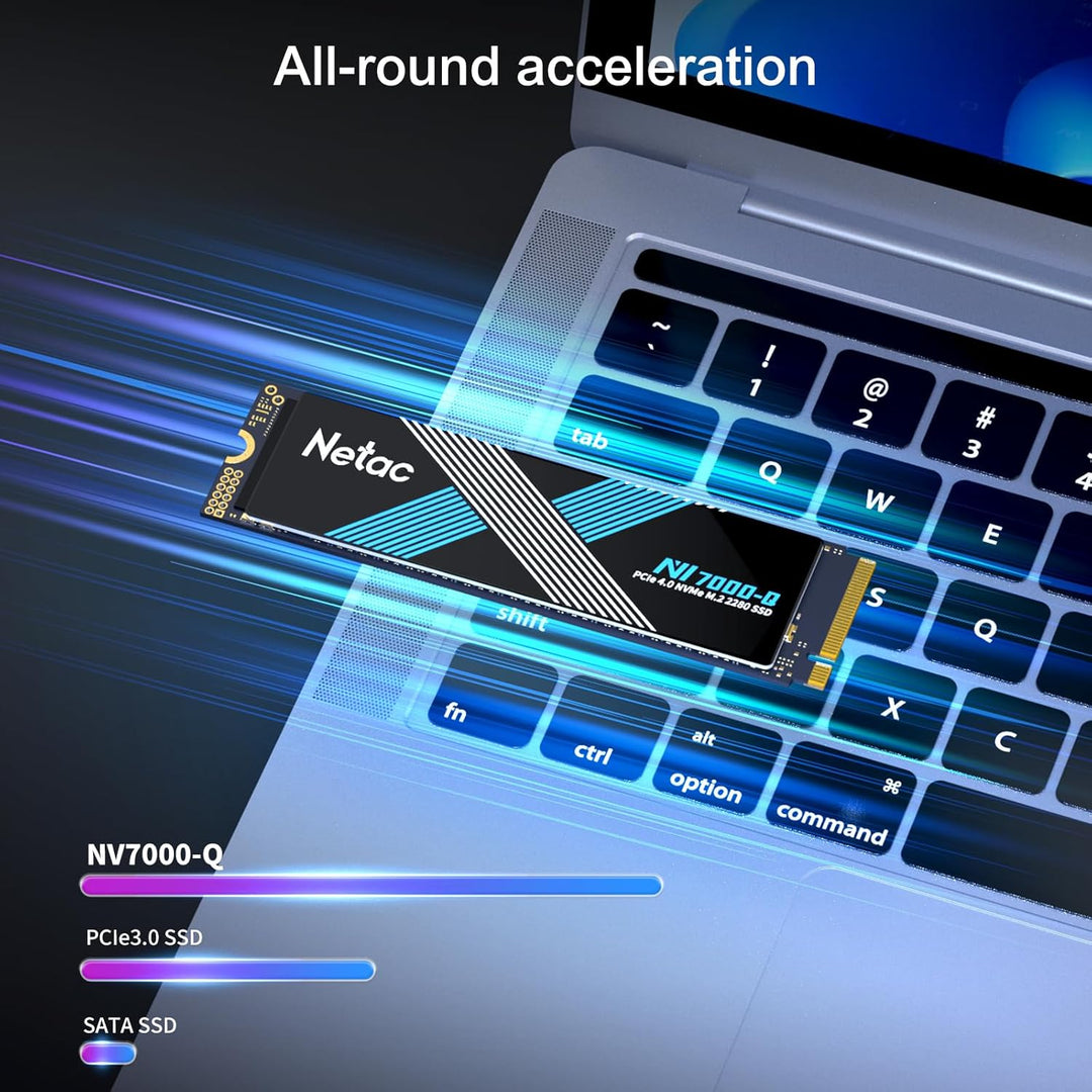 Netac NV7000-Q 1TB PCIe 4.0 Nvme SSD 1TB Internes Solid-State-Laufwerk bis zu 7100MB/s für PC Gamer