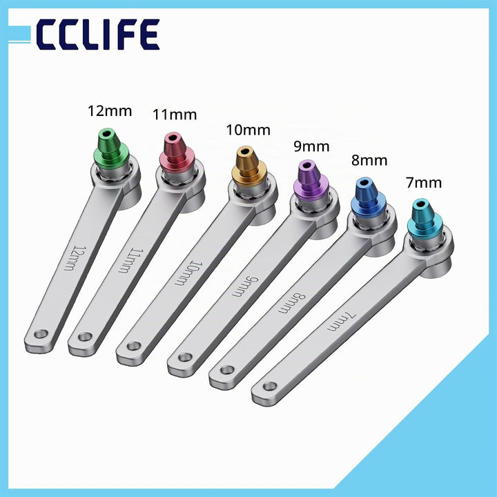 CCLIFE 7tlg Bremsenentlüftungsschlüssel Set, 7–12 mm, 12-Kant Stecknuss, mit 1,2 m Silikonschlauch &amp;