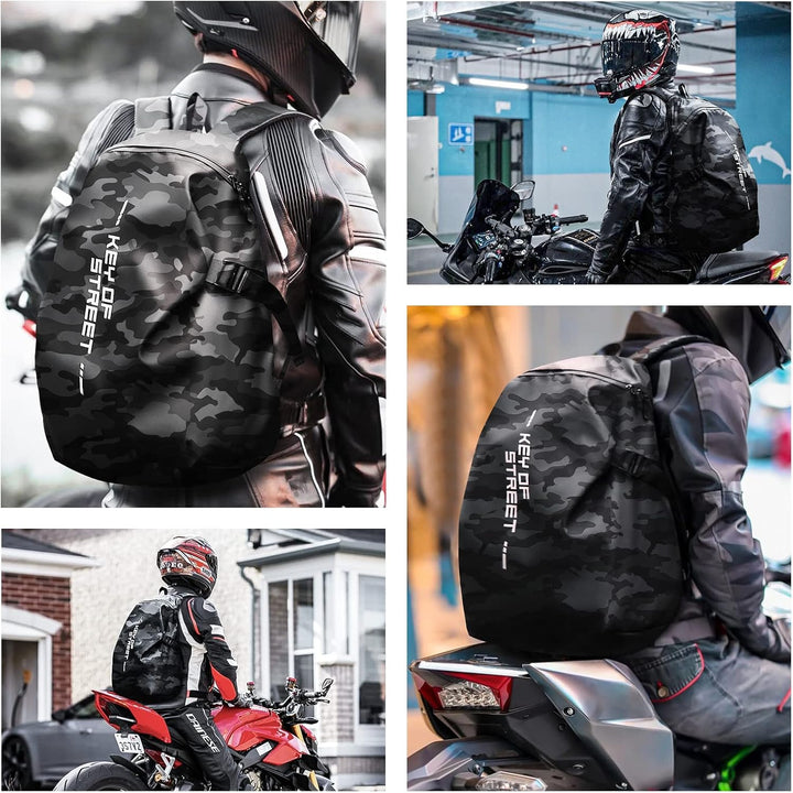 Motorradrucksäcke für Herren, wasserdichter Helmrucksack, Motorradzubehör, Laptoptaschen, Reiserucks