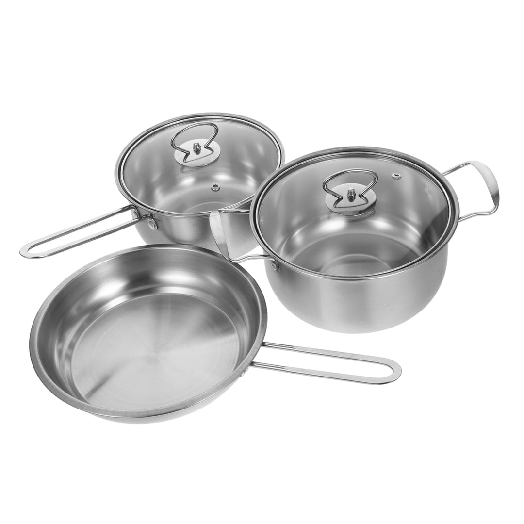 Edelstahl Kochset 3 Stück mit Suppentopf und Milchtopf Leichtes Design und Stabile Ausführung Geeign