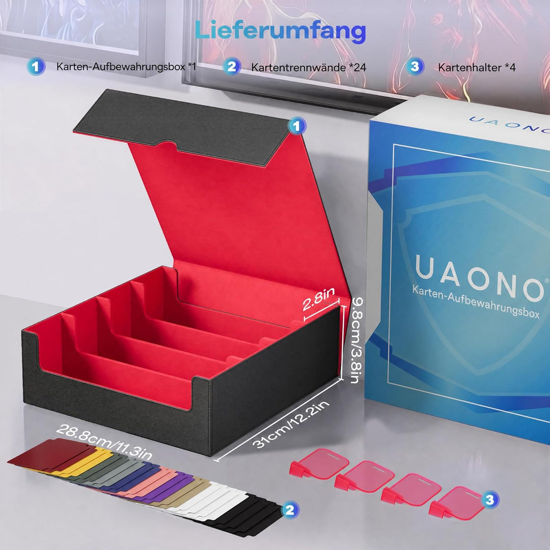 Kartenaufbewahrungsbox für Trading Cards, 2400+ MTG Commander Deck Box mit 24pcs bunten Teilern, Kar