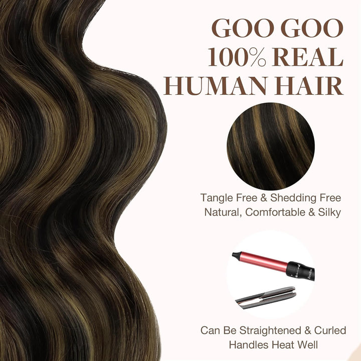 GOO GOO Tape in Extensions Echthaar, Tape Extensions Echthaar, 40cm 50g 20pcs, Extensions Echthaar,